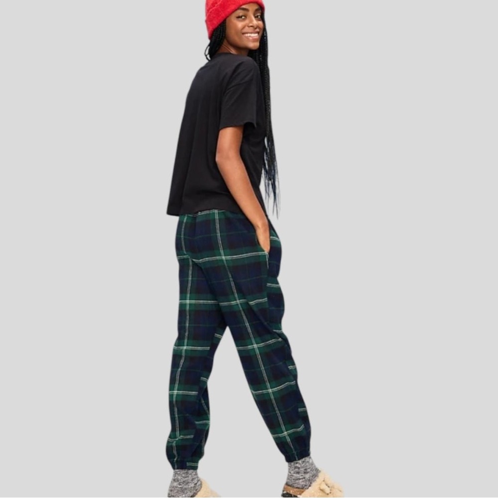 🆕OLD NAVY Flannel Plaid Jogger Lounge Pants, Size Small
